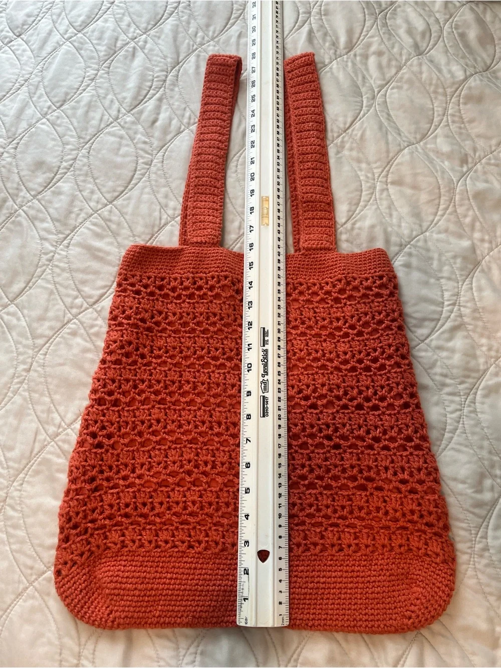 Handmade Crochet Tote Bag in Rust - Picture 3 of 12
